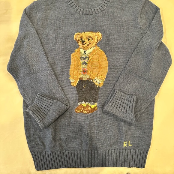 Ralph Lauren Blue Sweater with Bear Design